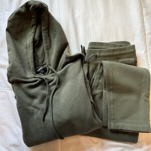 Olive Green Hoodie and Sweats Matching Set